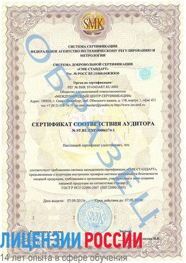 Образец сертификата соответствия аудитора №ST.RU.EXP.00006174-1 Минусинск Сертификат ISO 22000